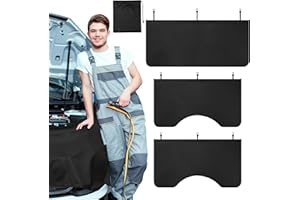 Datanly 4 Pcs Magnetic Fender Protector Cover for Mechanics Large Leather Automotive Fender Cover with Storage Bag Protector Mat Pad with Hooks for SUV/Sedan/Trucks Etc, Size l(Black)
