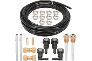 KALOEOU FLK-38 Black Automotive Replacement Fuel Line Repair Kit 3/8 in (10mm)，23 Pack
