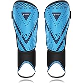 Upgraded Soccer Shin Guards for Kids Youth Adults, CE Certified AirsFish Shin Guard Sleeves Protection Gear for Boys Girls Soccer Games EVA Cushion Reduce Shocks and Injuries