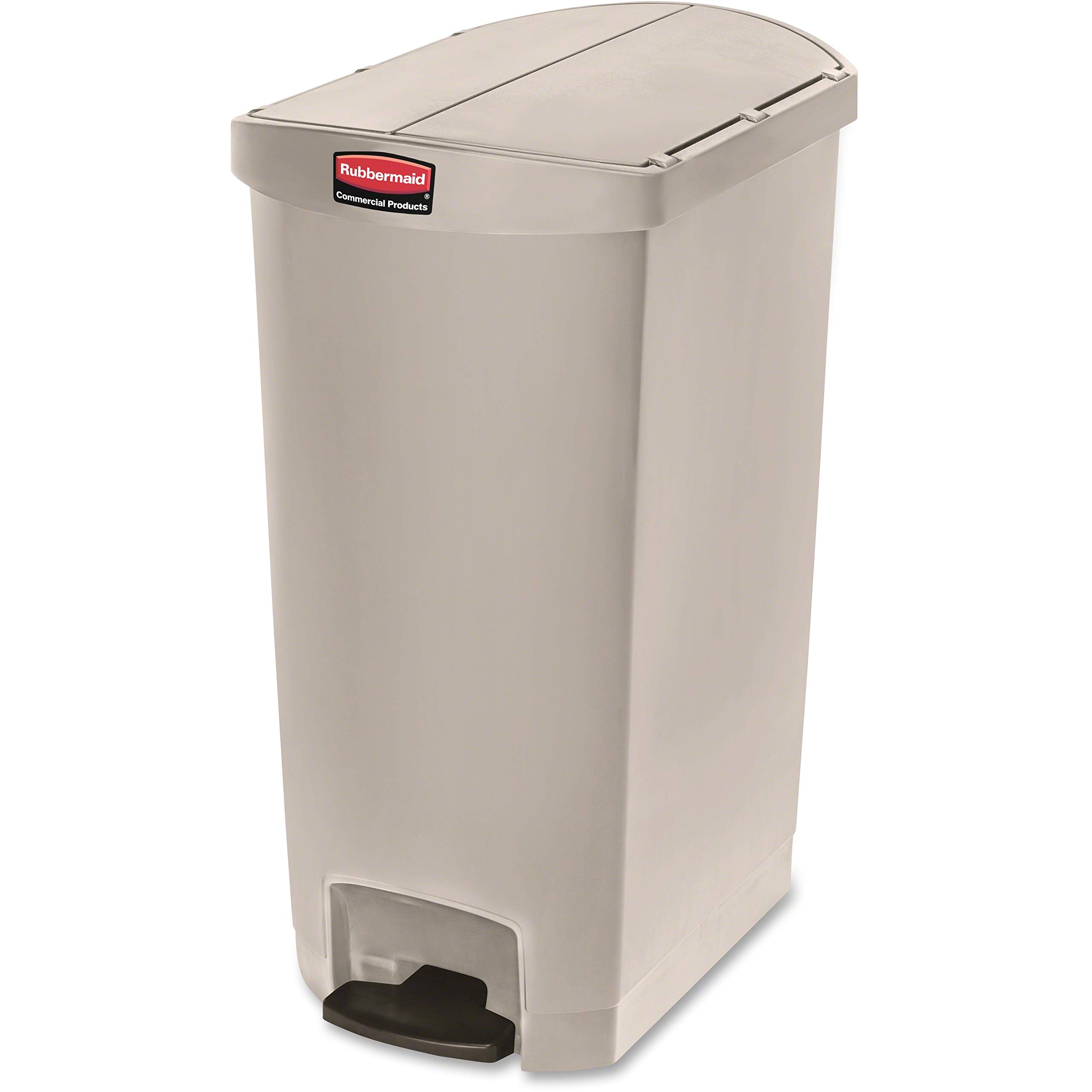 Rubbermaid Commercial Products 1883551, 68 Litre End Step Step-On Resin Wastebasket - Beige