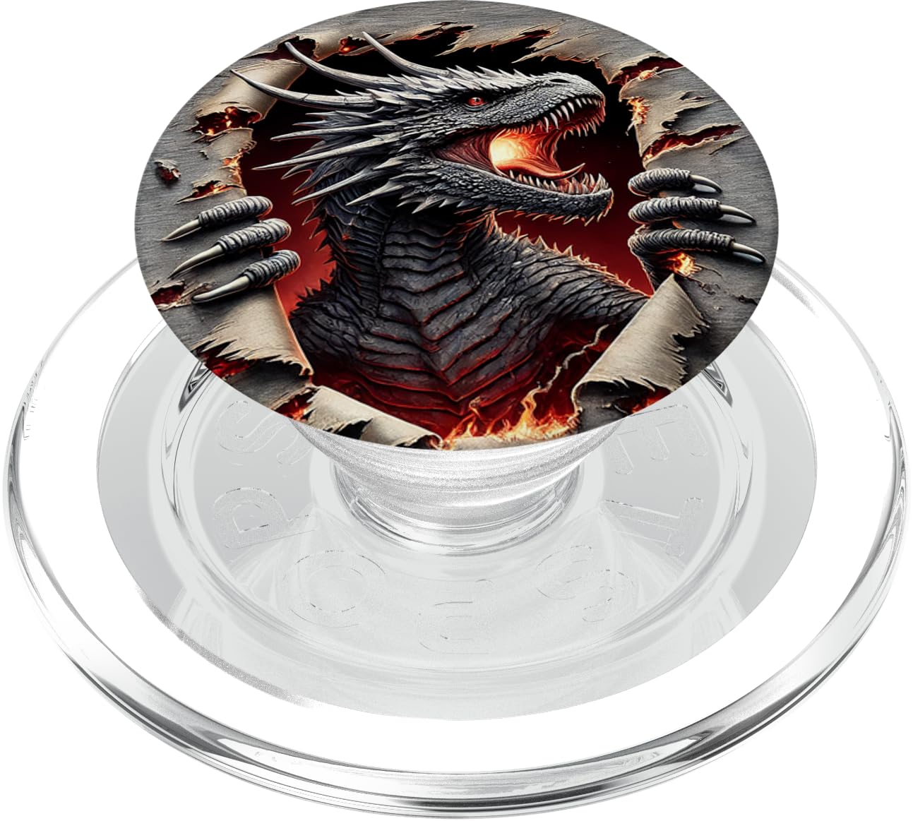 Fierce Black Dragon Burst PopSockets PopGrip for MagSafe