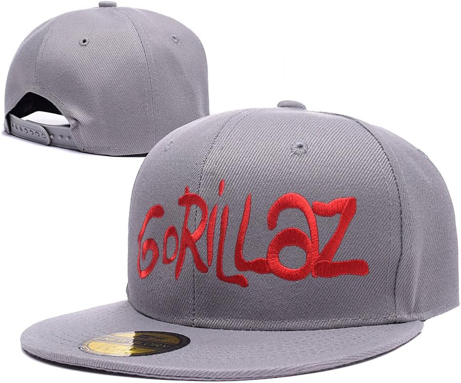 JIUWEI Gorillaz Band Logo Adjustable Snapback Embroidery Hats Caps - Grey