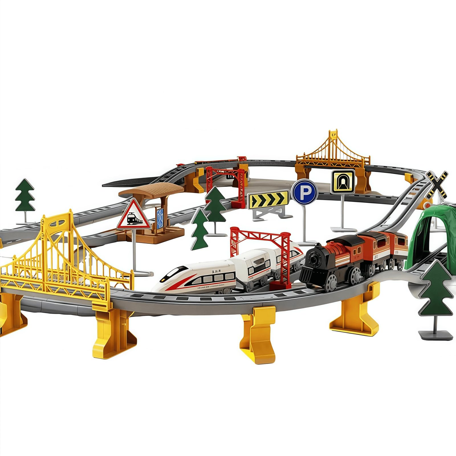 Photo 1 of 119PCS Electric Train Set for Kids Ages 4-8, Battery Operated Train Set with Tracks, Gifts for 3 4 5 6 7 8+ Years Boys and Grils Birthday Party Favor Gift