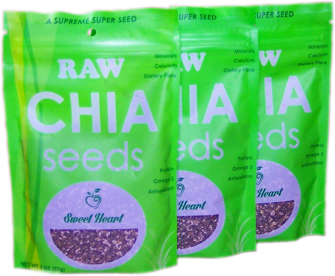 Raw Edible Chia Seeds 2 Oz (Pack of 3)
