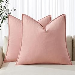 MIULEE Decorative Linen Euro Sham Pillow Covers