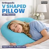 Rohi Orthopaedic V Pillow with Pillowcase Sky Blue 70cm 30cm Anti Allergy view 2