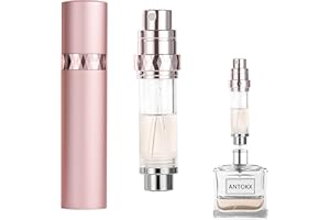 ANTOKX Perfume Refillable Bottle Atomizer - 5ML Pocket Perfume Atomizer, Perfume Bottles Empty, Refillable Perfume Spray Bottle, Portable Perfume Sprayer for Women and Men (Pink)