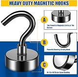 FINDMAG 6 Pack Magnetic Hooks 10 kg Neodymium Black Hooks with Hook view 3
