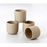 SYJAN HOME Espresso Cups Set of 4,Double Espressos Shot Cup,4 oz Ceramic Demitasse Cups,Small Coffee Cups,Tea Cups Set of 4,Espresso Accessories (Natural Beige, S)