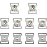 WHYHKJ 10PCS Stainless Steel Sports Helmets Buckle Helmet Chin Strap Adapter Football Helmet Repair Kit for Baseball Hockey Football
