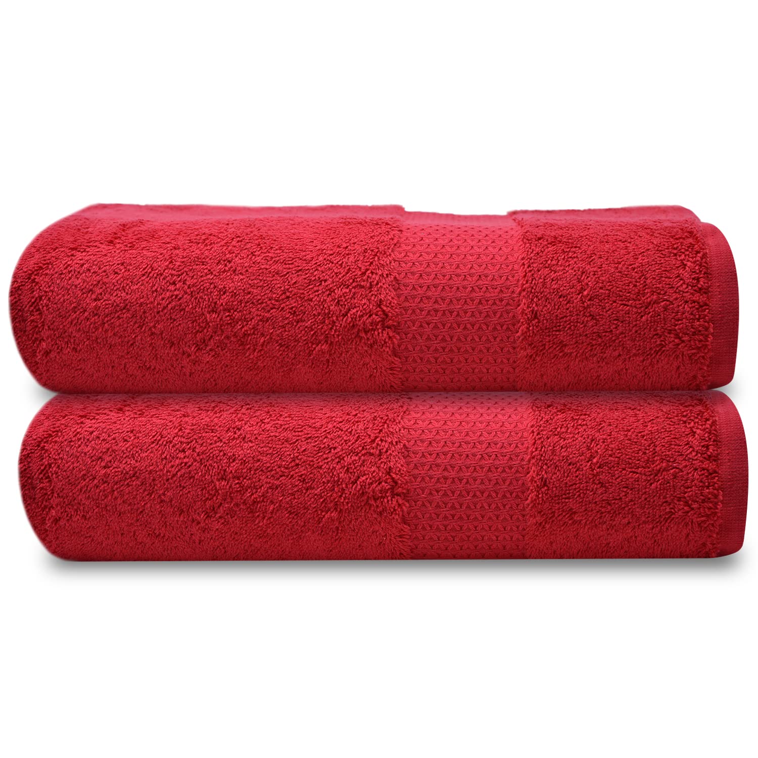 Towelogy® Premium Large Hand Towels Set 100% Combed Ring Spun Cotton Quick Dry & Super Absorbent Hotel Quality Multipurpose for Bathroom Spa Gym & Travel Size 50x85cm (Red Wine, Pack Of 2)