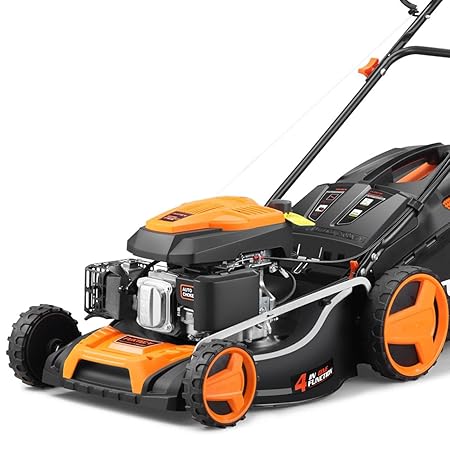 FUXTEC Benzin Rasenmäher FX-RM5196 mit 51 cm GT Selbstantrieb leistungsstarker 196cc Motor Easy Clean 4in1 Motormäher mit 6PS