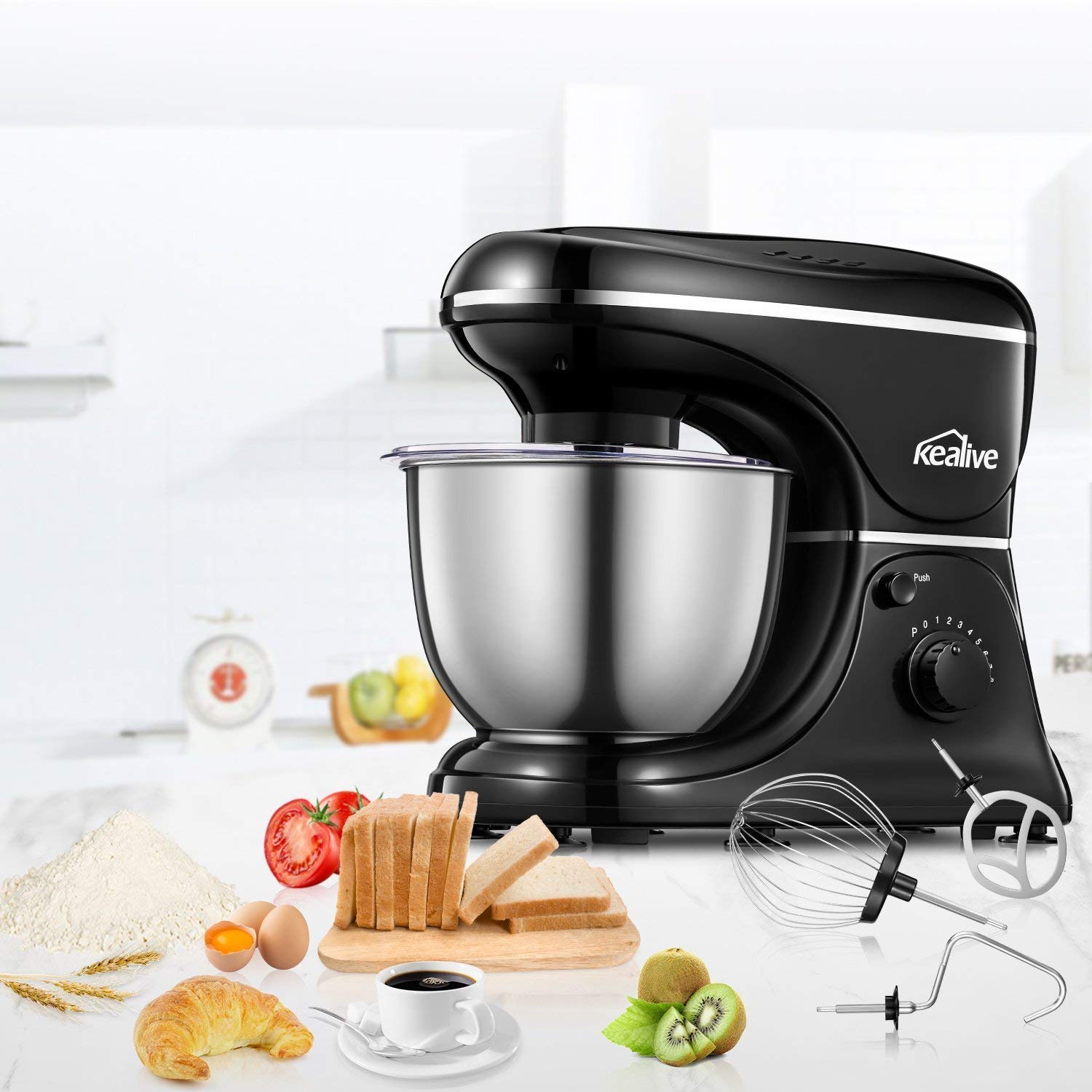 Stand Mixer Cake Mixer, 8 Speed Dough Mixer 1200W Max with 4.5L Mixing