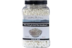 Vanilla mini dehydrated marshmallows in Reusable Container by Medley hills farm - mini marshmallows for hot chocolate - Perfect Dehydrated bits For Cereal, Cocoa, Ice Cream, hot chocolate