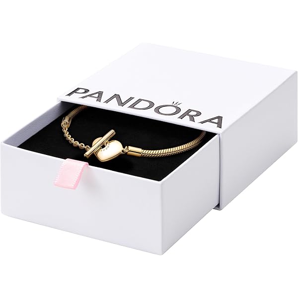 Amazon.com: PANDORA Moments Heart T-Bar Snake Chain Bracelet