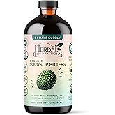 Organic Soursop Bitters 32 oz – 64 Servings - 20 Herb Formula with Soursop, Moringa, Sea Moss, Turmeric, Ginger & Cayenne | G
