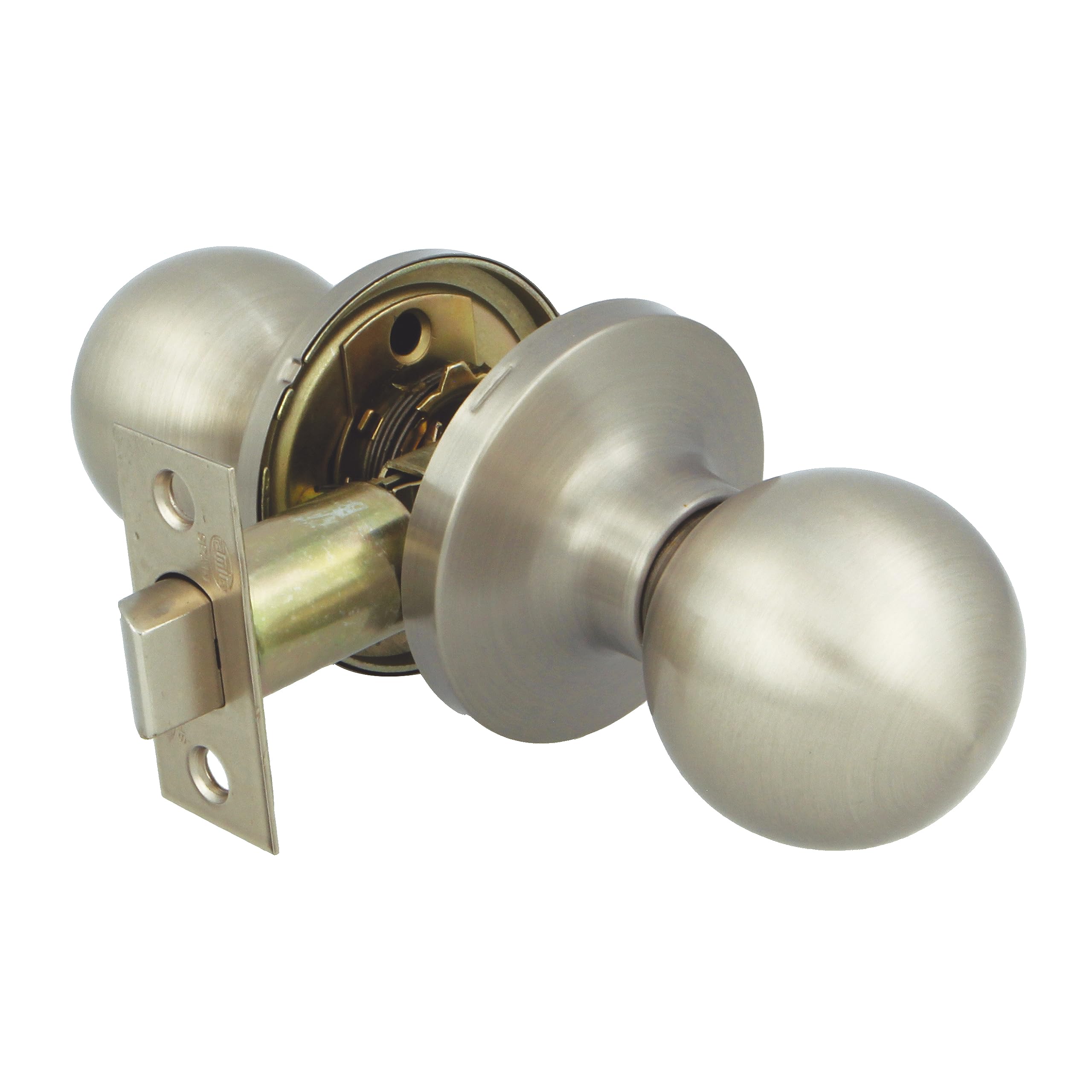Amig - Interior Door Knob | with Entry Handle 60/70 mm | Ball Knob on Both Sides | for Wooden Passage Doors from 35 to 45 mm | Matt Silver