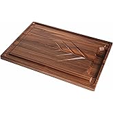 JK Adams Walnut Carving Board with Juice Grooves - 20x14 - Butcher Block Cutting Board - Great for Holiday Dinners, Brown