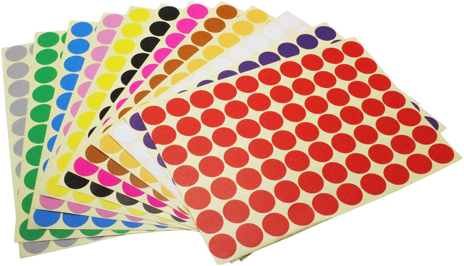Dot Stickers,16 Sheet 16mm Round Coloured Dots Sticky Dots 1440 Circle Dot Labels Coding Dot Stickers for Office School Calendars Map Art Craft