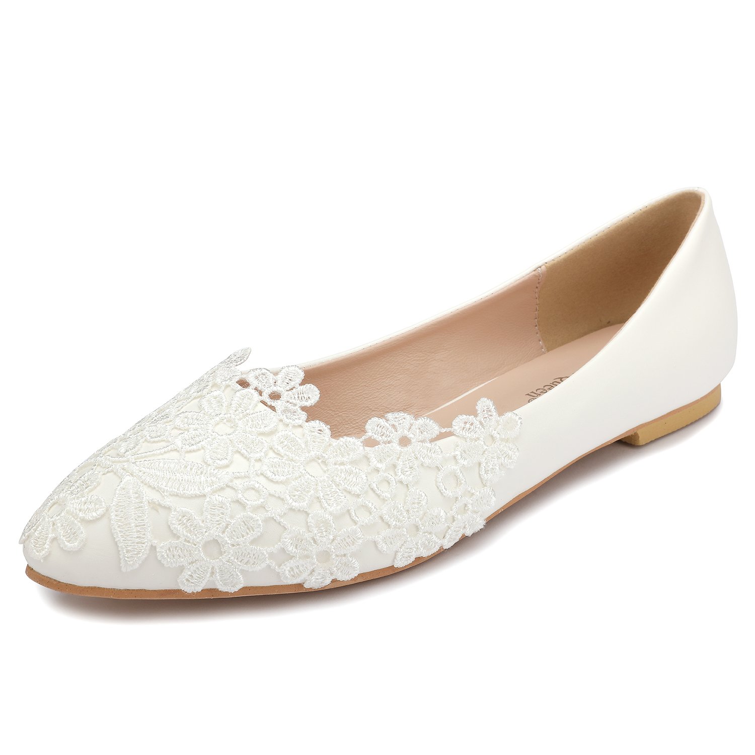 Odema Women's Flats Pointed-Toe Wedding Bridal Dress Shoes