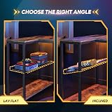 Bestier 106.5cm L Shaped Desk with 3 Outlets 2 USB LED RGB Lights view 7