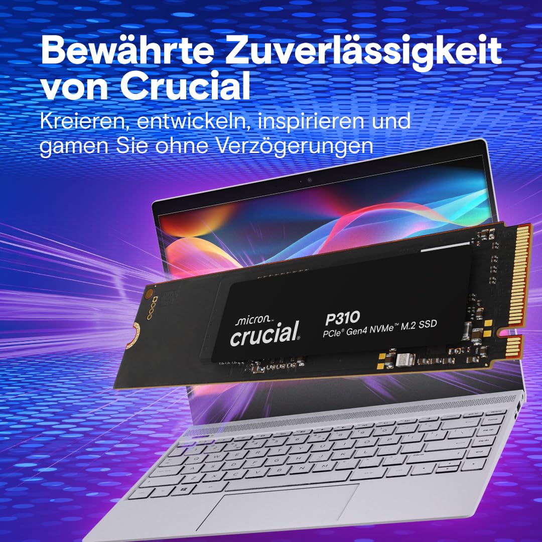 Crucial P310 SSD 4TB M.2 2280 PCIe Gen4 NVMe, bis 7.100 MB/s, für Laptop, Desktop PC & Handheld-Spielekonsolen, Interne Festplatte - CT4000P310SSD801 6