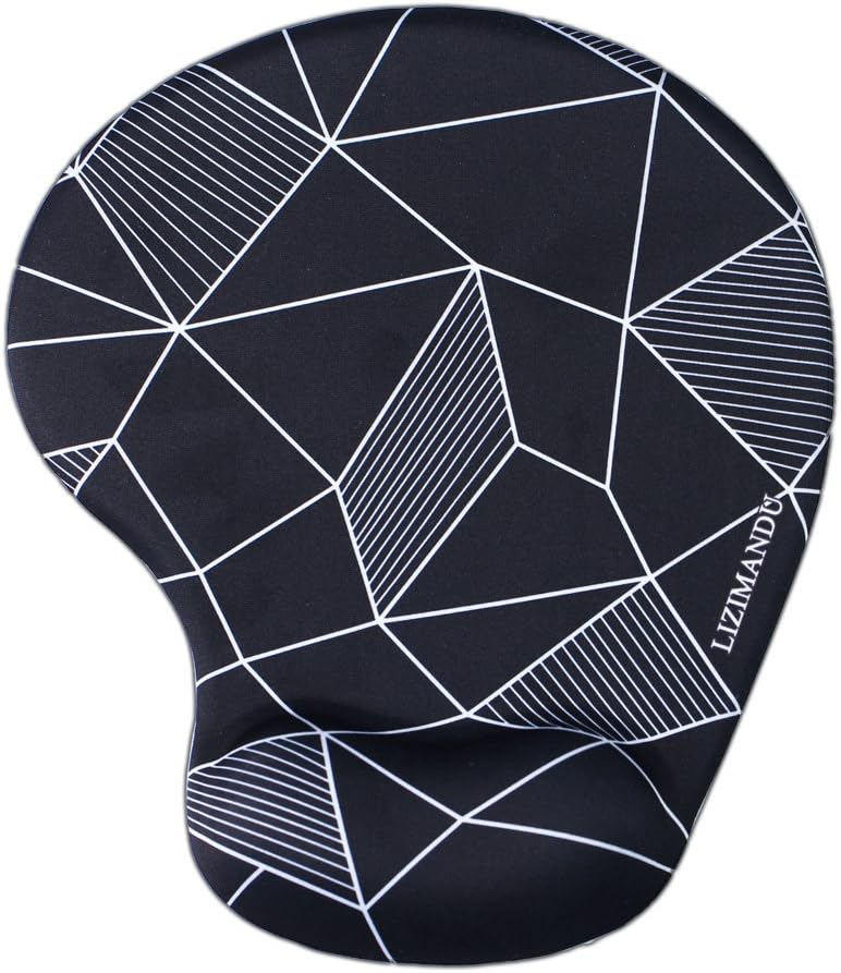 Lizimandu Non Slip Mouse Pad Wrist Rest for Office, Computer, Laptop & Mac - Durable & Comfortable & Lightweight for Easy Typing & Pain Relief-Ergonomic Support(Black Fragment)