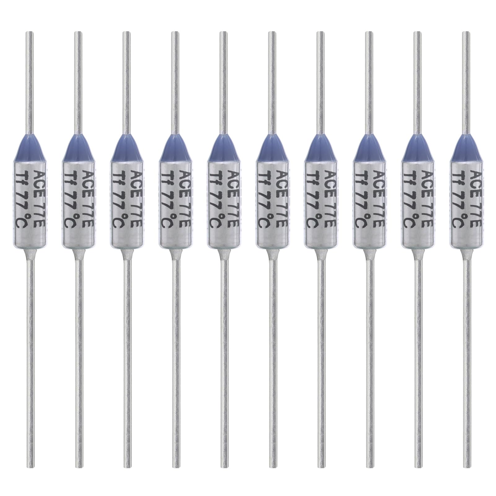 ALLECIN 10PCS Thermal Fuse 77 Degrees Celsius 10A 250V AEC77E Temperature Fuses Cutoffs 10Amp 250Volt 77℃ Fusible