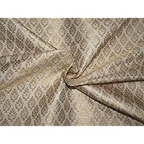 Amazon.com: PureSilks Silk Brocade Fabric Ivory x Metallic
