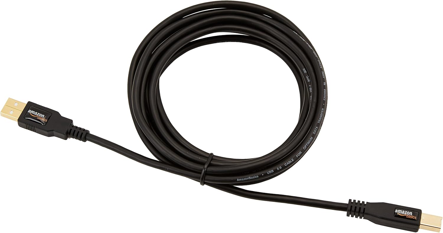 Amazon Basics USB-A to USB-B 2.0 Cable for Printer or External Hard Drive Gold-Plated Connectors, 3 m, Black - Image 5