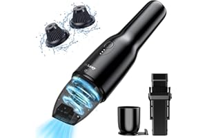 Wkzay Cordless Handheld Vacuum for Home: 17000Pa Suction Low-Noise 1.2lbs Lightweight Mini Vacuum with Fast Charging - Portable Small Vacuum with 2 Filters for Easy to Clean of Car Dorm Dust