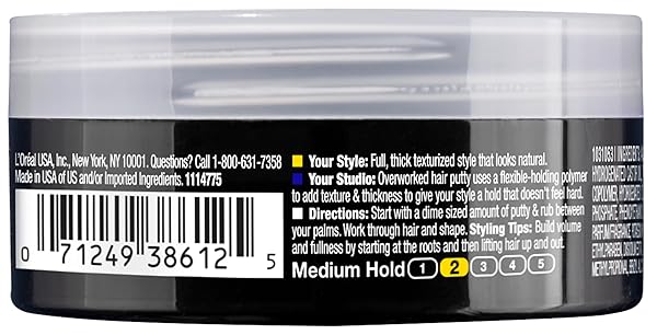 L’OREAL PARIS STUDIO LINE OVERWORKED HAIR PUTTY, 1.7 OZ.