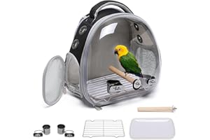 Ioview Portable Travel pet Backpack Carrier Hamster Bag Guinea Pig Bird Small Dog cat Turtle Carrier Rabbit Cage Squirrel Bearded Dragon Breathable Hangbag (Accessories+Black)