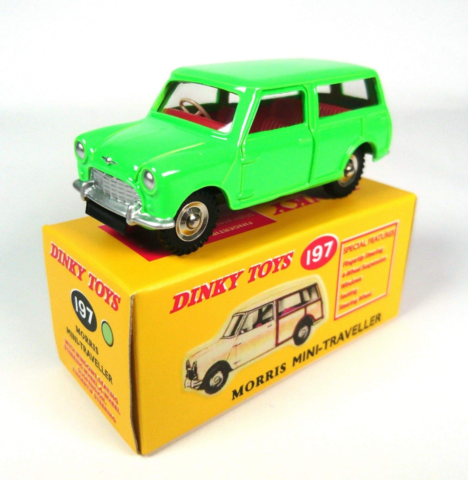 Morris Mini Traveller verte fluo De Agostini Dinky Toys 197
