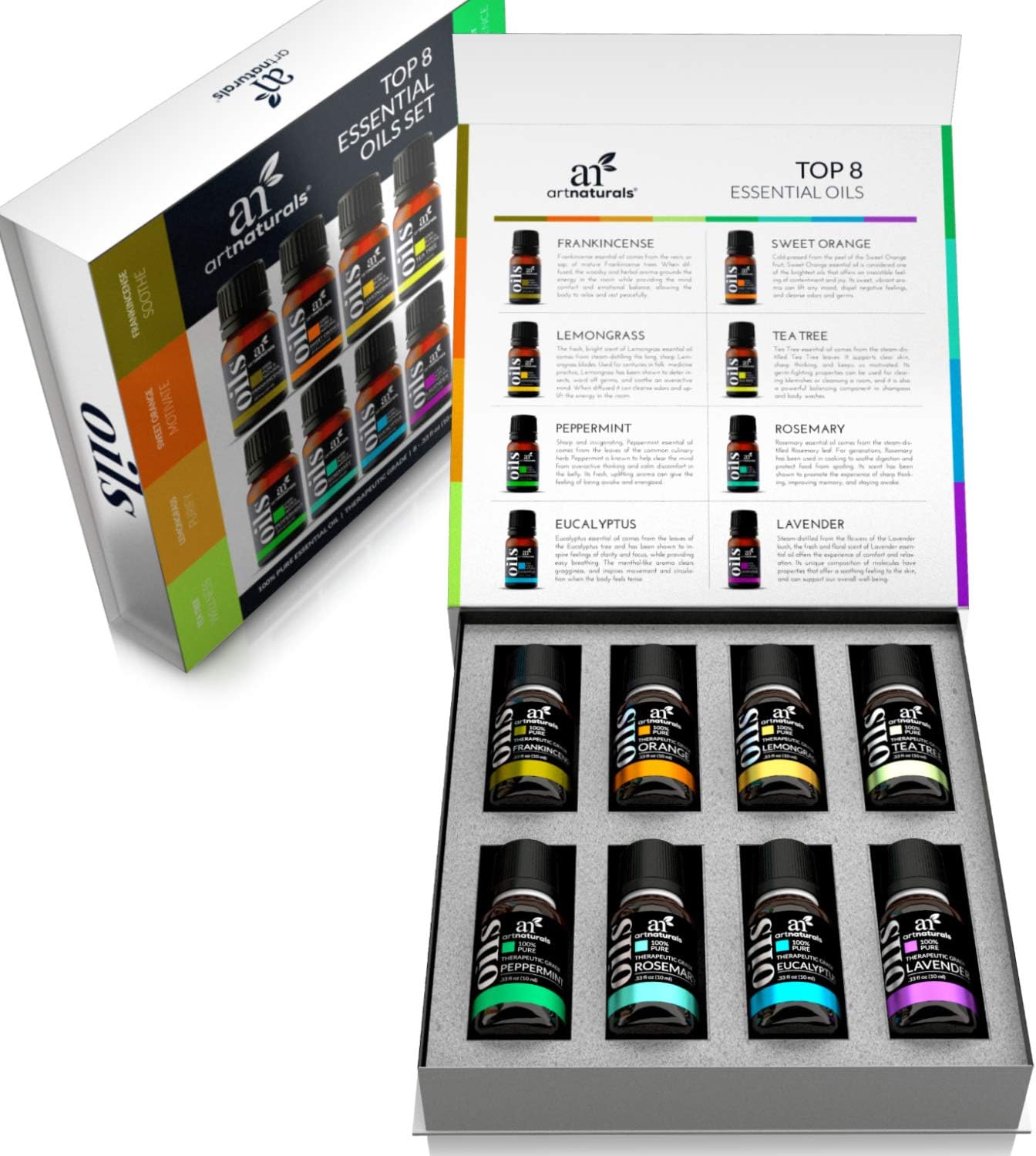 ArtNaturals Aromatherapy Essential Oil Set - (16 x 10ml Bottles) - 100% Pure of The Highest Therapeutic Grade Quality - Premium Gift Set – Lavender, Peppermint, Tea Tree, Eucalyptus: Health & Personal Care