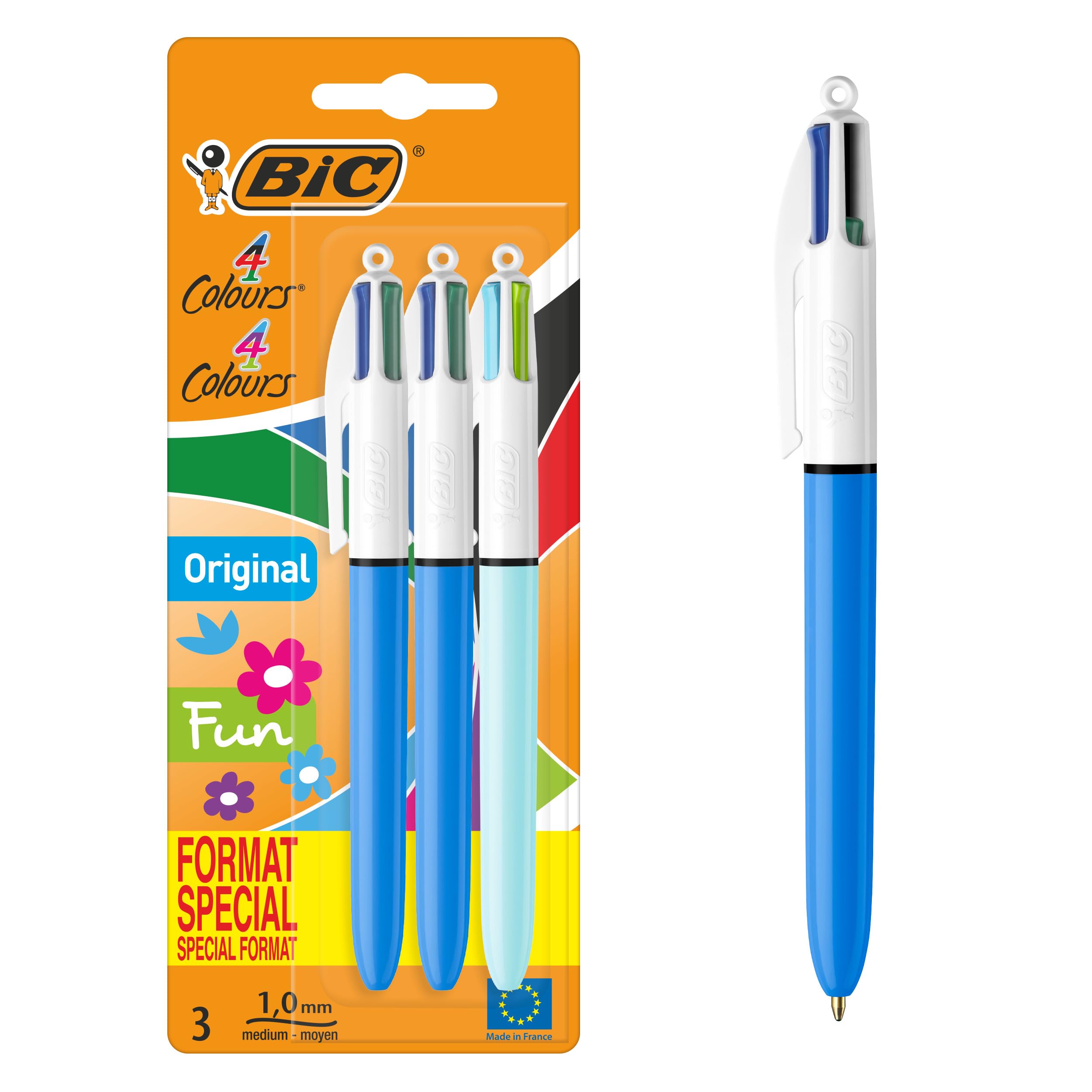 BIC Medium Retractable Ballpoint Pen Assorted Colours Pack of 3