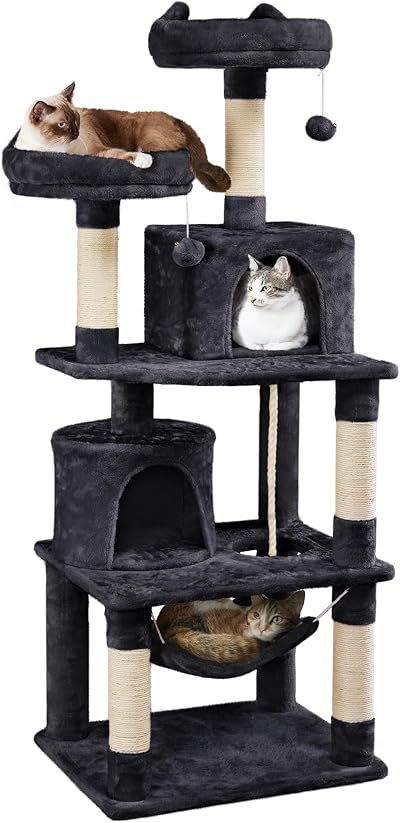 Yaheetech 158cm Multi Level Cat Tree Tower Large Scratching Posts Condos Perches