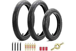 LANJIAJIA Front 12/12.5×1.75/2.125/2.25 and Rear 16×1.75/2.125 Tires and Tubes(1Set+2Sets), 3-Wheel Jogging Strollers Replacements, Fits for BOB Revolution SE/Pro/Flex/SU/Ironman, Single & Double Models