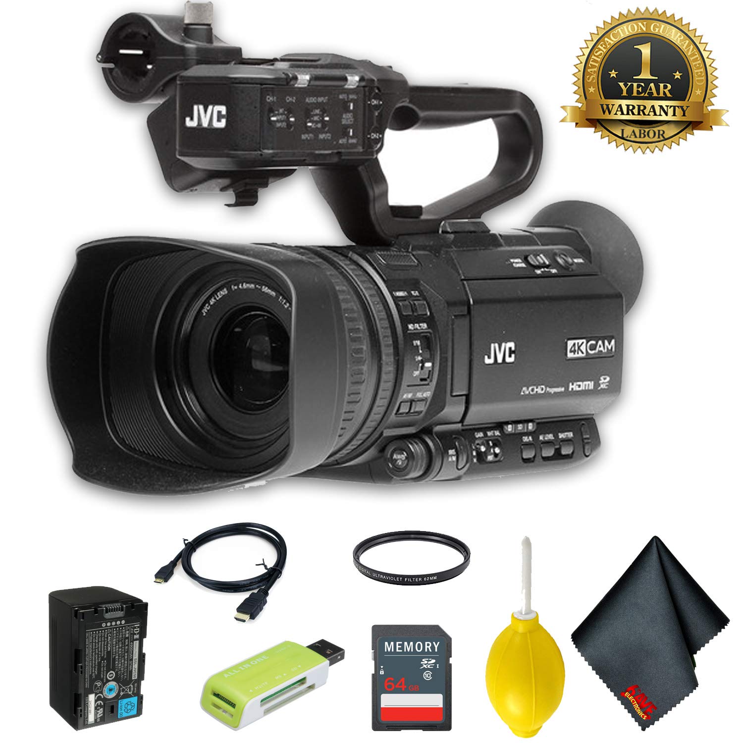 JVC GY-HM250 UHD 4K Streaming Camcorder +Built-in Lower-Thirds Graphics Advanced - Picture 1 of 5