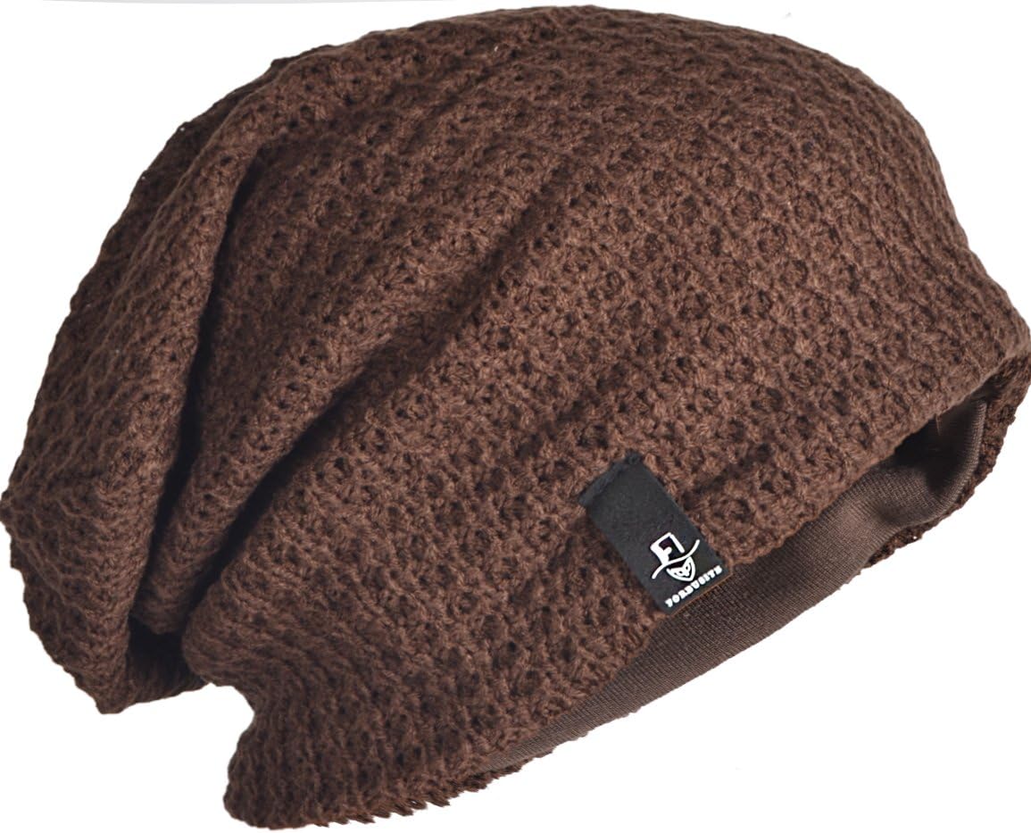 Mens Slouchy Long Oversized Knit Beanie Cap for Summer Winter B08