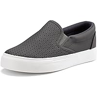 JENN ARDOR Women’s Fashion Sneakers Perforated Slip on Flats Comfortable Walking Casual Shoes