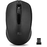 Rii Wireless Mouse, 2.4G Portable Computer Mice | For PC, Laptop, Windows, Office Included Wireless USB dongle , Black
