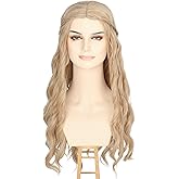 Miss U Hair Long Blonde 70s Hippie Wigs for Women Elf Princess Bride Wig Renaissance Long Wavy Halloween Costume Wig
