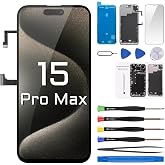 DGSCSMY for iPhone 15 Pro Max Screen Replacement with Earpiece 6.7" LCD | Display Digitizer Ambient Light Sensor 3D Touch Full Assembly Repair Proximity Sensor Tools Kit A3106 A2849 A3105 A3108