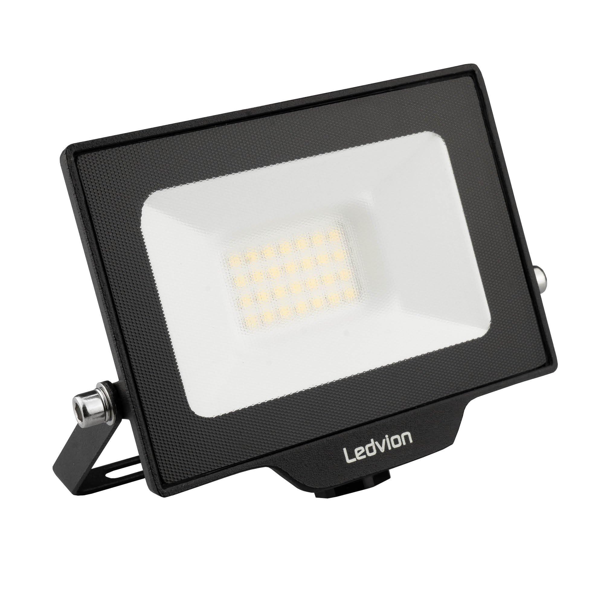 Ledvion - LED Floodlight, Incl. 0.5M Cable, 20 Watt, 6000K, 2200 Lumens, IP65 Waterproof, Incl. Quick Connector — image 1