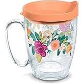 Tervis Grandma Floral Made in USA Double Walled Insulated Tumbler Travel Cup Keeps Drinks Cold & Hot, 16oz Mug, Clear