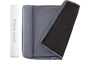 GNARBOR Replacement Dog Bed Covers, Dog Bed Cover Waterproof with Soft Plush Fabric and Built-in Orthopedic Pillow, 30x20x3 Inches, Cover Only with Pillow Cushion Insert – Grey, Small