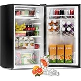 Frostorm 3.2 Cu Ft Mini Fridge with Freezer, Single Door Upright Freezer | Energy Efficient, Large Capacity, Reversible Door, ETL Certified, Small Refrigerator for Bedroom, Office &amp; Dorm, Black