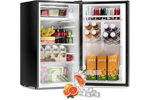 Frostorm 3.2 Cu Ft Mini Fridge with Freezer, Single Door Upright Freezer | Energy Efficient, Large Capacity, Reversible Door,