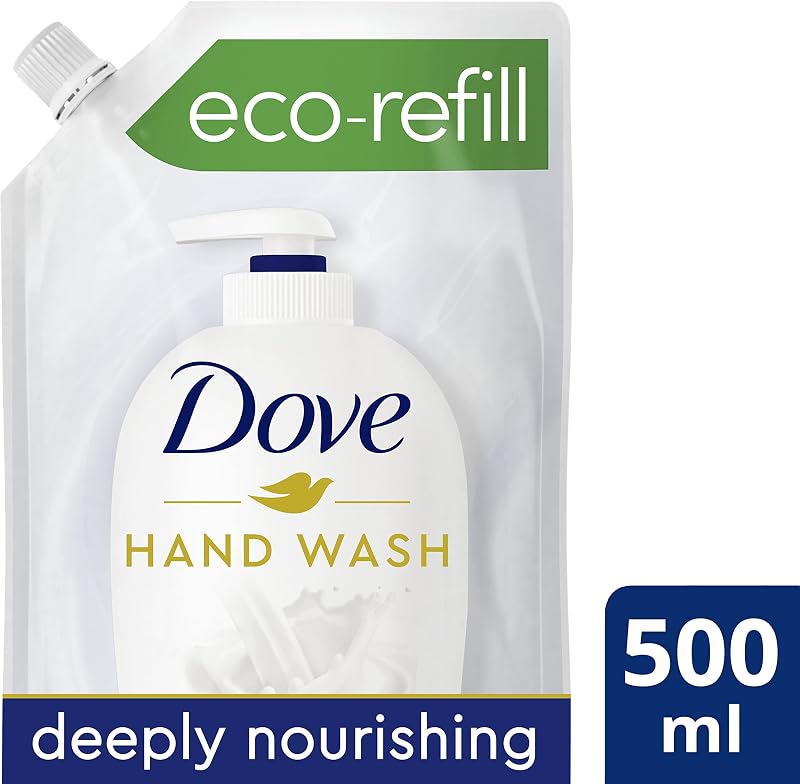 Sabonete líquido para mãos dove recharge hidratação profunda com 5 hidratantes para todos os tipos de pele, 500 ml